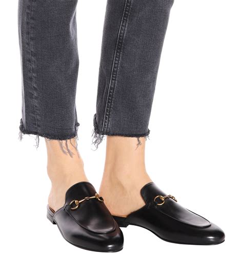 black velvet gucci princetown|Gucci black leather slippers.